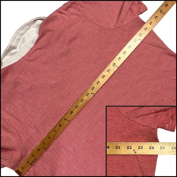 Just My Size Collared Red White Striped Tee Shirt Plus Size 18W/20W Short Sleeve - Picture 10 of 12